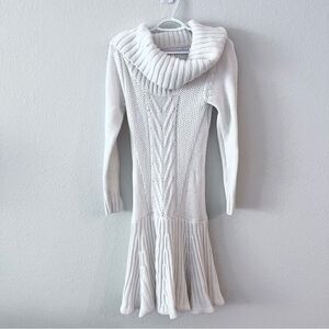 Victoria's Secret Dress Knit Open Shoulder Cream Long Sleeve Maxi Size S